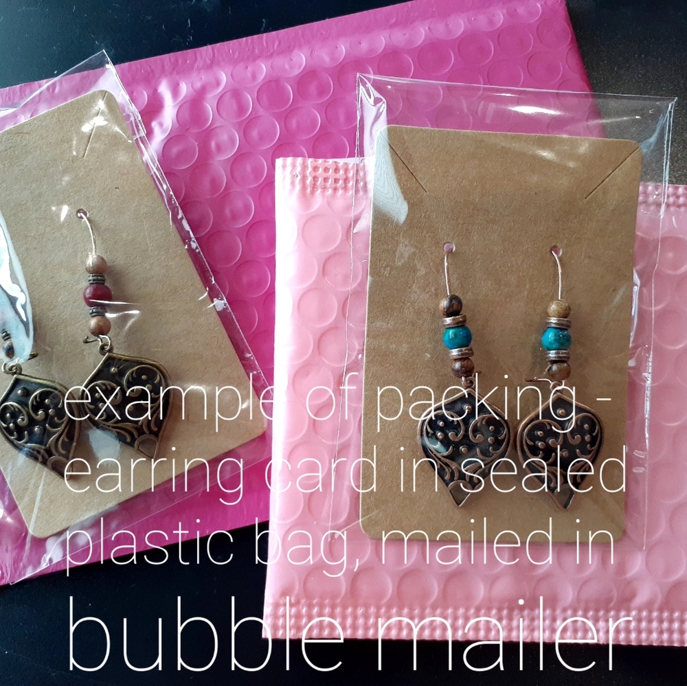 Copper dangle earrings - Picture 5 of 5